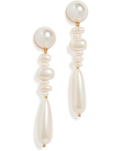 Lele Sadoughi Copacabana Linear Earrings - White