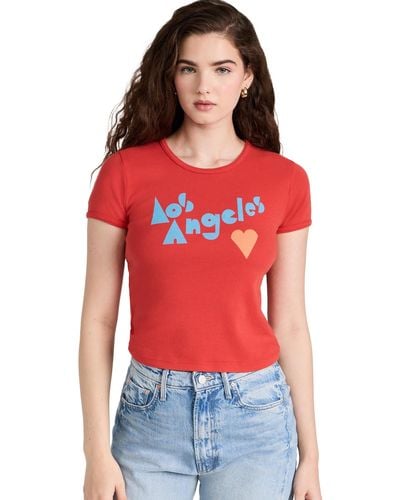 Mother Other The Itty Bitty Ringer Tee A Ove - Red