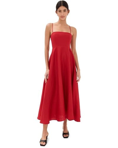 Reformation Monette Linen Dress - Red