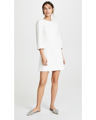 Alice + Olivia Gem 3/4 Sleeve Shift Dress - White