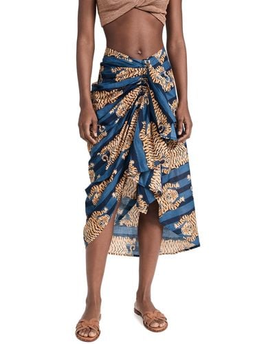 Guadalupe Guadaupe Design Tibet Pareo Skirt Bue - Blue