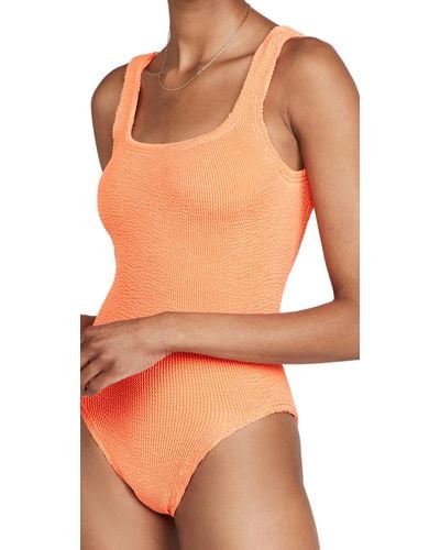 Hunza G Classic Square Neck Swimsuit - Orange