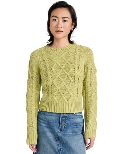 English Factory Texture Cable Sweater - Yellow