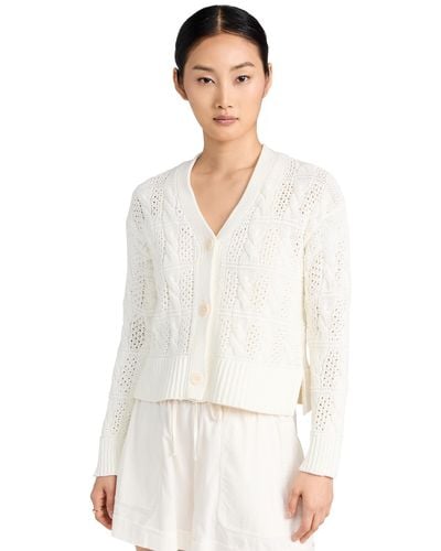 Madewell Adewe Open Cabe-titch Cardigan Weater Antique Crea X - White