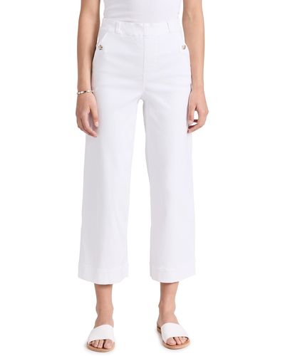 Spanx Panx Tretch Twill Cropped Wide Leg - White