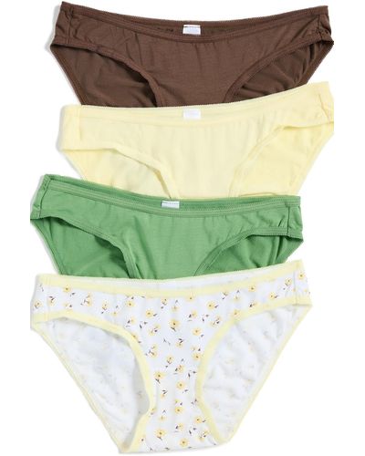 Stripe & Stare Stripe And Stare X Camille Charriere Picot Original Panties Of 4 Pack - Green