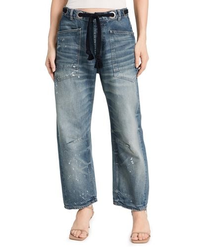 Free People Moxie Pull-on Barrel Jeans - Blue