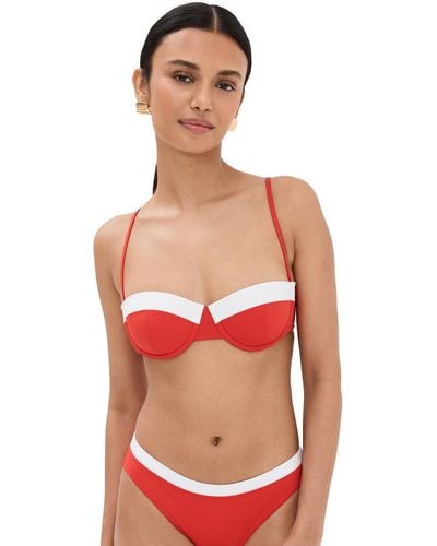 STAUD Taud Jo Baconette Bikini Top - Red