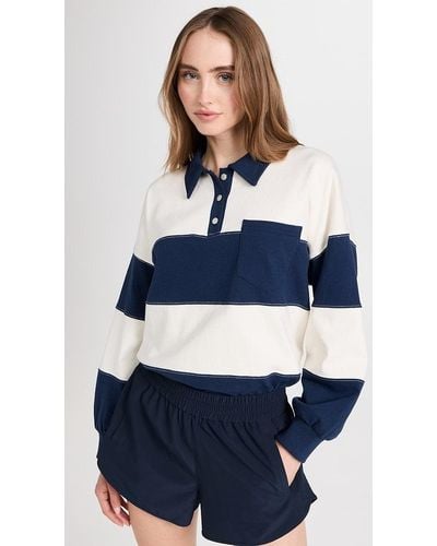 MWL by Madewell Striped Rugby Polo Shirt - Blue