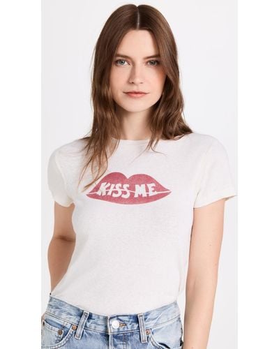 RE/DONE 90s Baby Tee Kiss Me - White