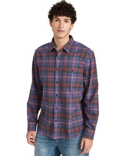 Faherty Super Brushed Flannel Shirt - Blue