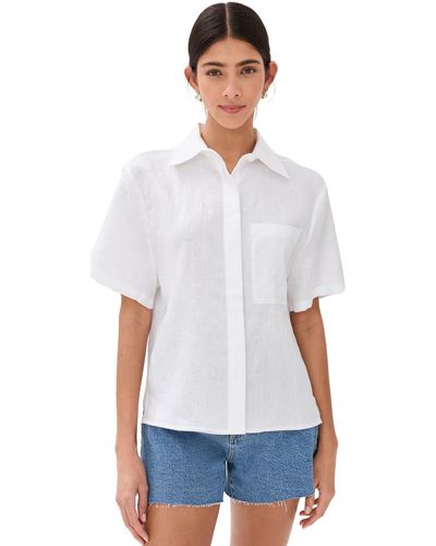 Reformation Liam Linen Shirt - White