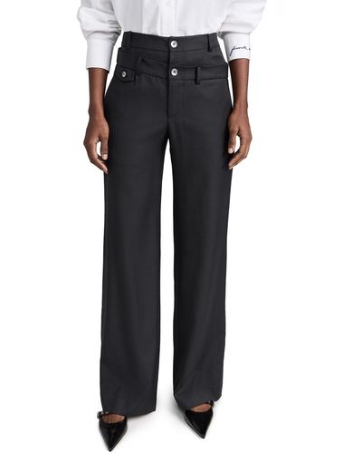 Marissa Webb Obie Asymmetrical Double Waist Pants - Black