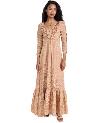 byTiMo Jacquard Ruffle Gown - Natural