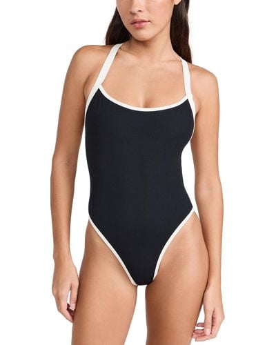 L*Space Space Baewatch One Piece Back And Cream - Black