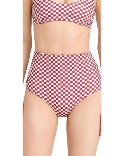 The Great The Reversible Mid Rise Bikini Bottoms - Pink