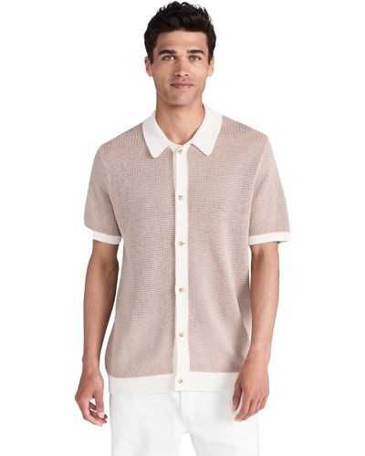 Onia Linen Button Up Weater - Pink