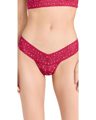 Hanky Panky Cross Dyed Leopard Low Rise Thong - Pink