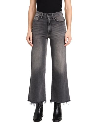 7 For All Mankind Ultra High Rise Cropped Jeans - Black