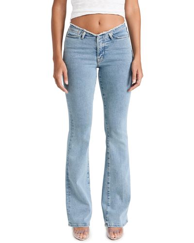 GOOD AMERICAN Good Legs Flare Jeans With No Waistband - Blue