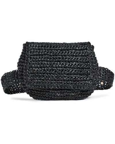 Hat Attack Straw Belt Bag - Black