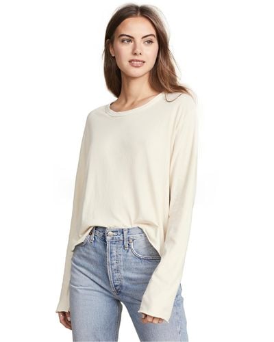 The Great The Long Sleeve Crop Tee - Natural