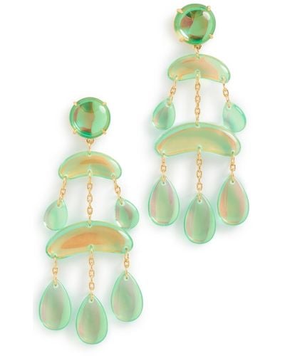 Lele Sadoughi Raindrop Chandelier Earrings - Green