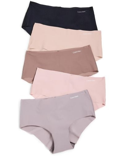Calvin Klein Cavin Kein Underwear Inviibe Hipter 5 Pack Back,caverntone,grey And - Pink