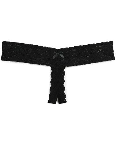 Hanky Panky After Midnight Open Gusset Low Rise Thong - Black