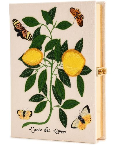 Olympia Le-Tan Lemons And Butterflies Book Clutch - Multicolor