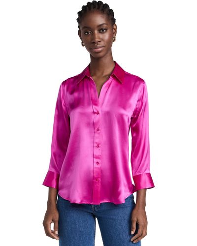 L'Agence Dani 3/4 Sleeve Blouse - Pink