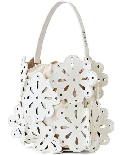 STAUD Flora Basket Bag - White