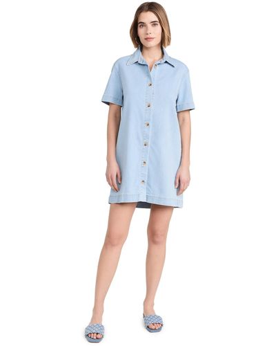 Enza Costa Soft Denim Shirt Dress - Blue