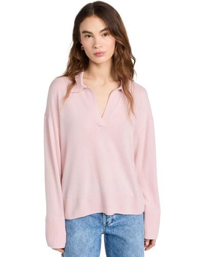 Alex Mill Ia Polo Pullover In Cahmere Bluh Pink