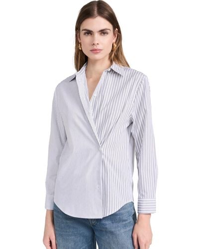 Madewell Madewe With-a-twist Shirt In Signature Popin Eyeet White