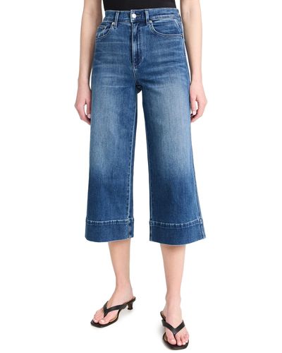 Le Jean Rosie Wide Leg Crop Jeans - Blue