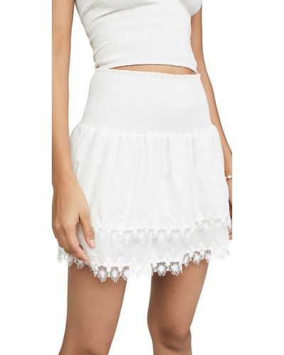 Peixoto Ruffe Miniskirt - White