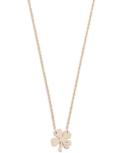 Jennifer Zeuner Clover Necklace With Diamond - White
