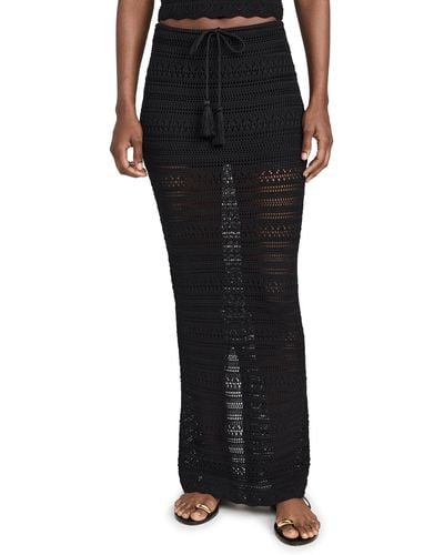 PQ Swim Crochet Long Skirt - Black
