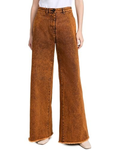 Rosetta Getty Wide Flare Pants - Brown