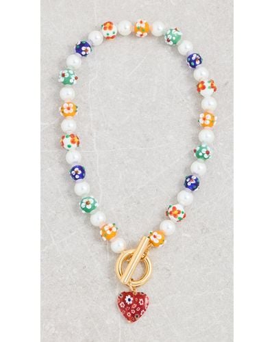 Lele Sadoughi Fiore Heart Necklace - Multicolour