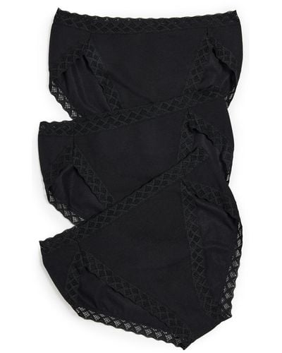 Natori Bi French Cut 3 Pack Underwear Back - Black