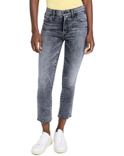 Mother The Insider Crop Step Fray Jeans - Blue