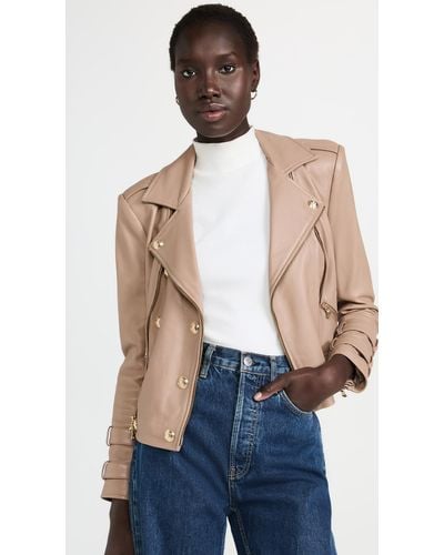 L'Agence Billie Belted Leather Jacket - Multicolour
