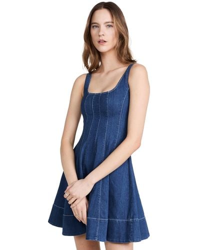 STAUD Mini Wells Dress - Blue
