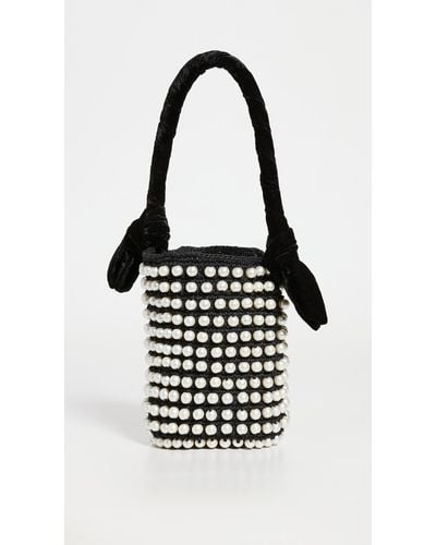 Lele Sadoughi Beatrix Pearl Crochet Bag - Black