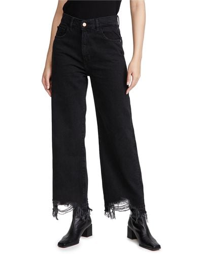 DL1961 Hepburn Wide Leg High Rise Jeans - Black