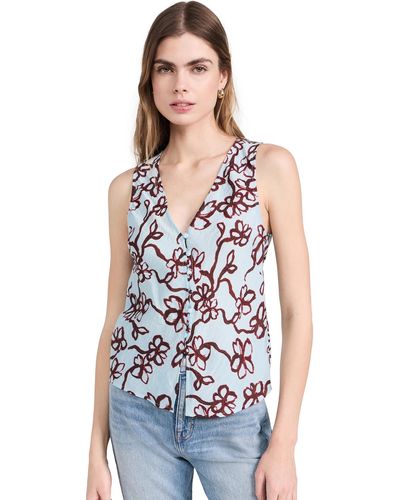 Madewell Cutaway Vest Top In Floral - Multicolour