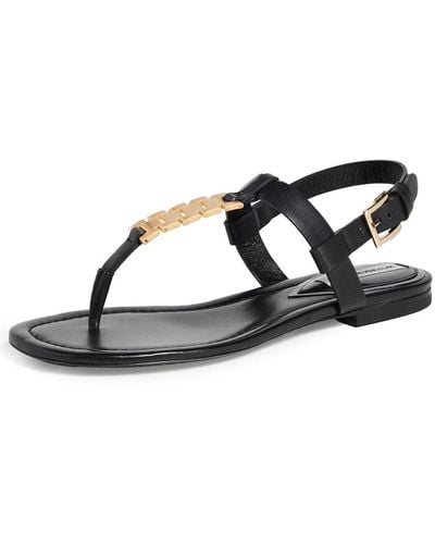 Victoria Beckham Flat Chain Sandals - Black