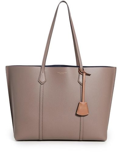 Tory Burch Perry Triple-compartment Leather Tote - Brown